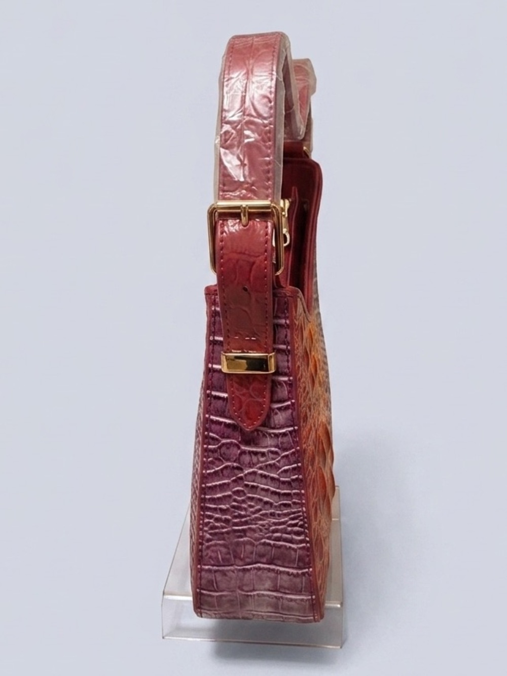 Women's Ombre Croc-Embossed Shoulder Bag in Purple and Orange. NWT - Picture 7 of 7